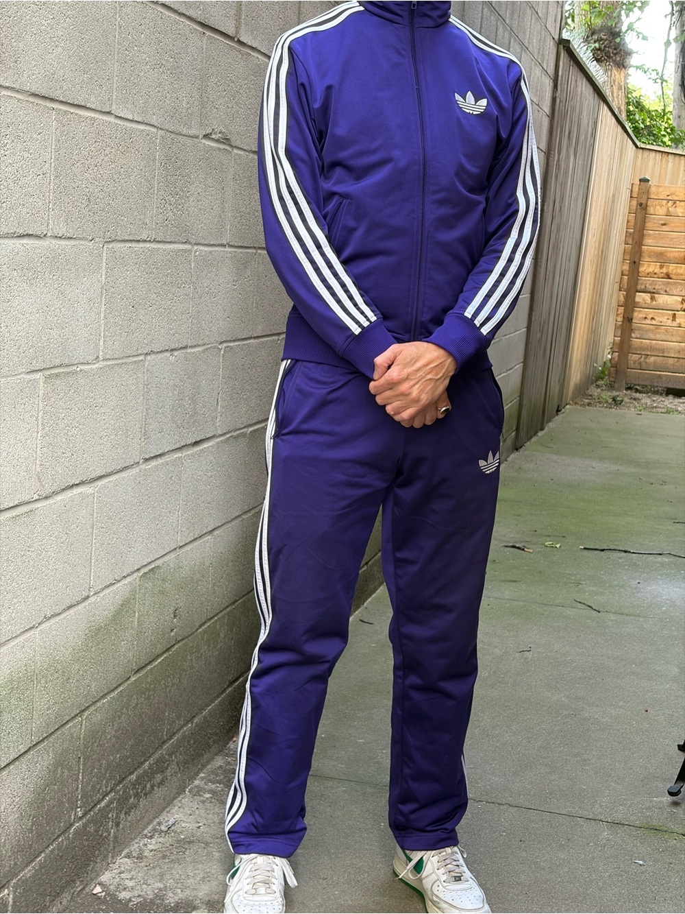 Adidas Firebird Purple Track Suit Jacket and Pants - Size Small